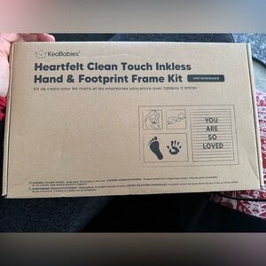 Heartfelt clean touch ink-less hand & footprint frame kit w/letter board
